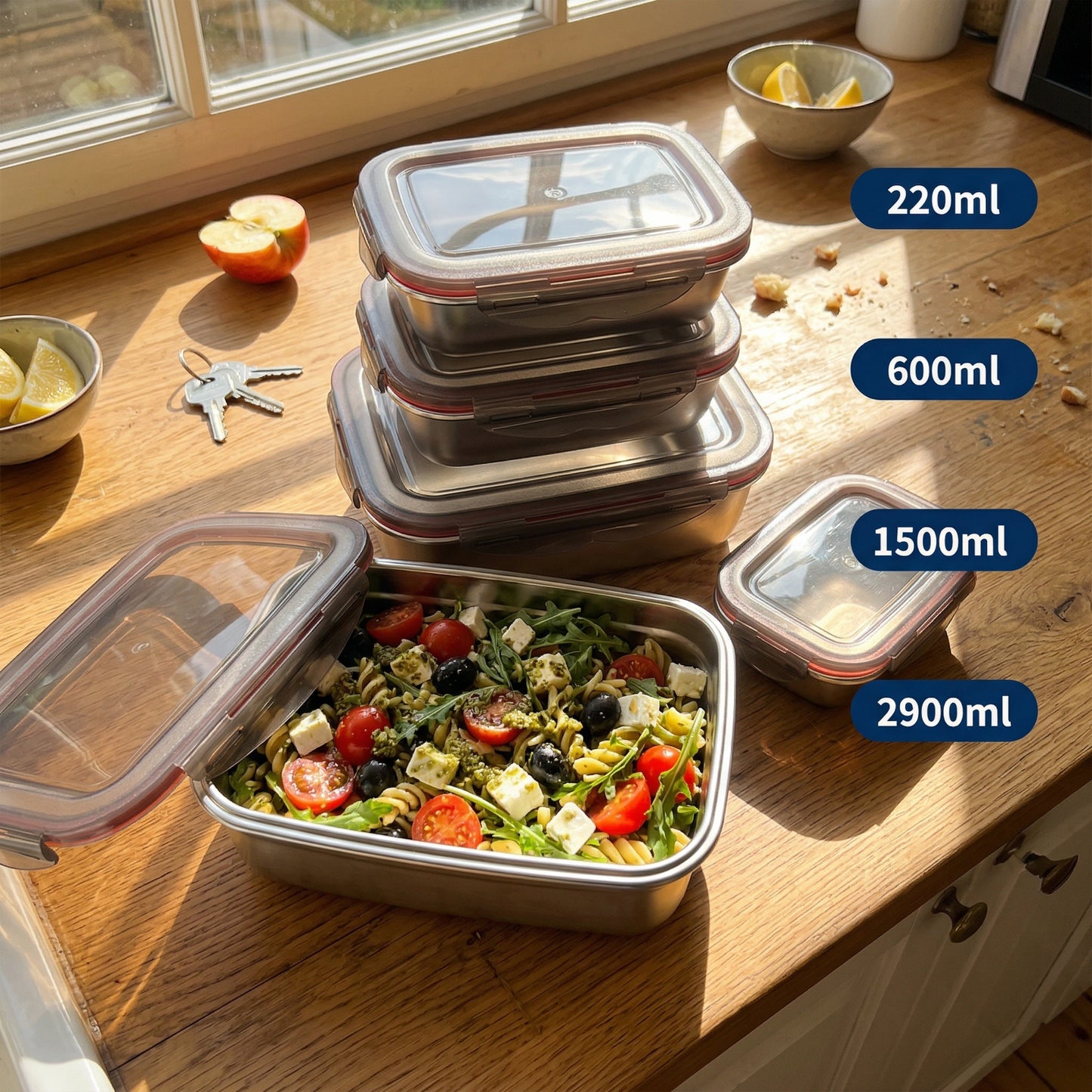 BentoBox - Edelstahl Lunchbox – auslaufsicher, mikrowellengeeignet