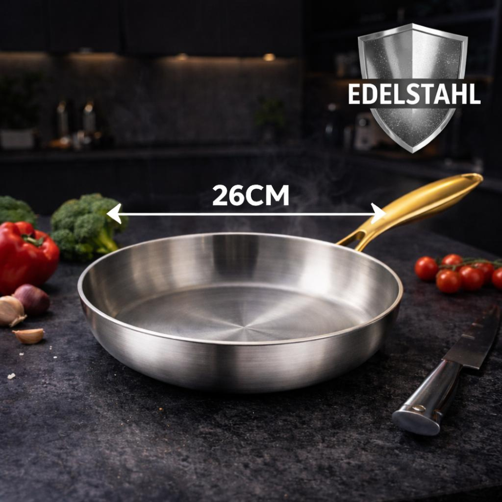 EssenSteel - Die hygienische Edelstahlpfanne für gesundes Braten