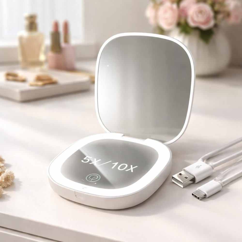 Glamirrorly - Das Minibeautylicht, das dich jederzeit perfekt strahlen lässt.