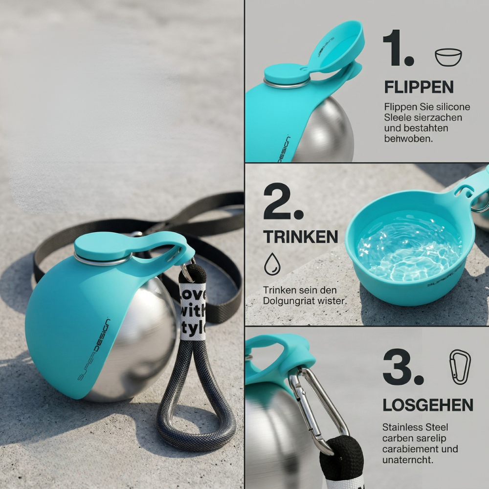Hydrodog - Millionen Vierbeiner dursten. Deines nicht, dank der smarten Trinkflasche.