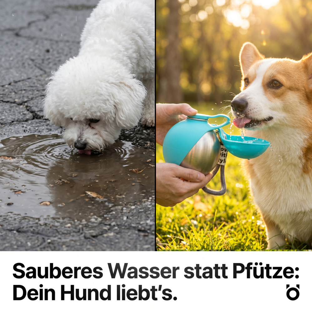 Hydrodog - Millionen Vierbeiner dursten. Deines nicht, dank der smarten Trinkflasche.