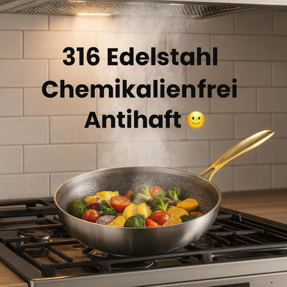 Primesteel - Schweizer vertrauen der 0% Mikroplastik Edelstahlbratpfanne
