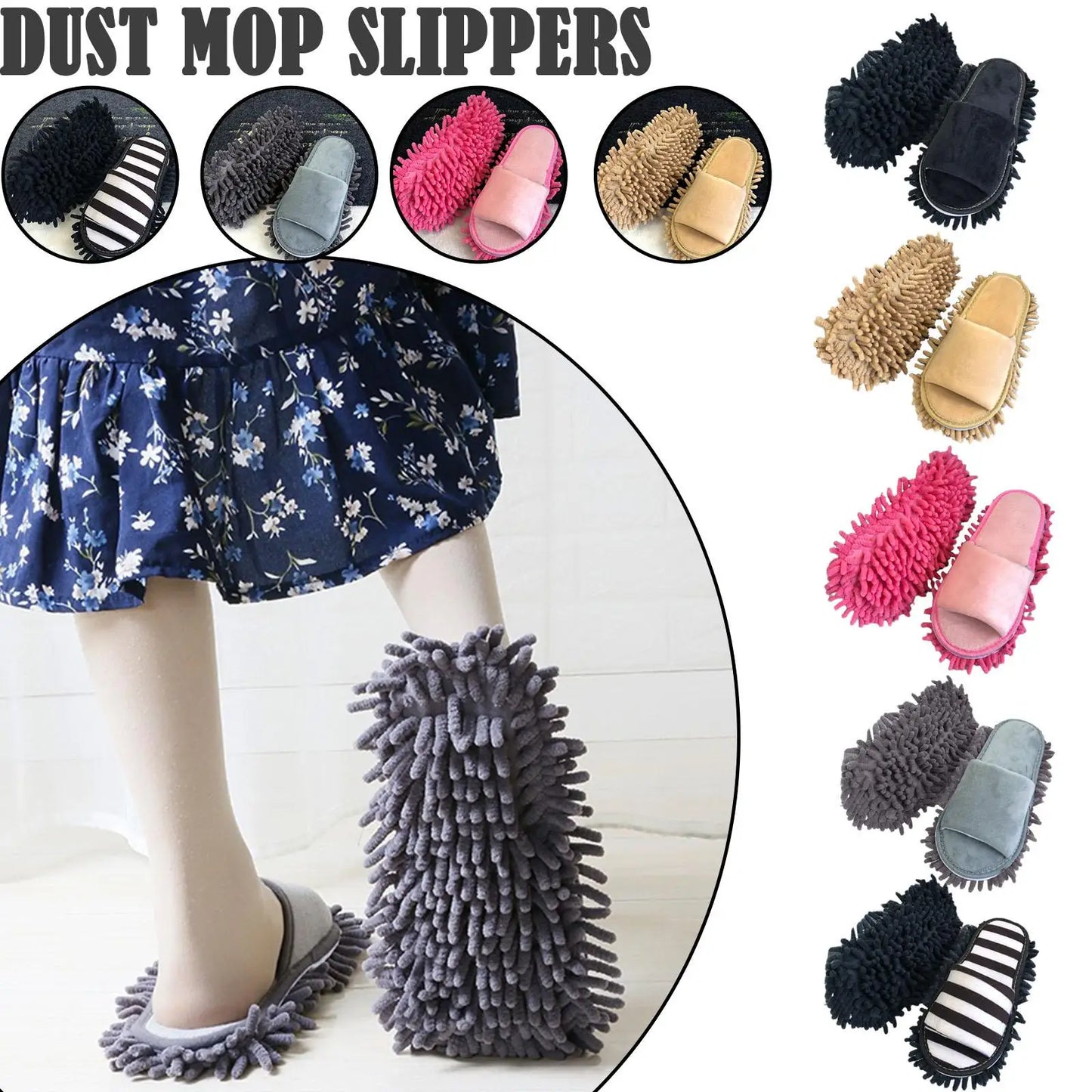 Lazy Mop Slippers Floor Dust Cleaning Slippers Shoes Slippers The Wipe Open-toed Floor Lazy Mopping Shoes Clean Slippers