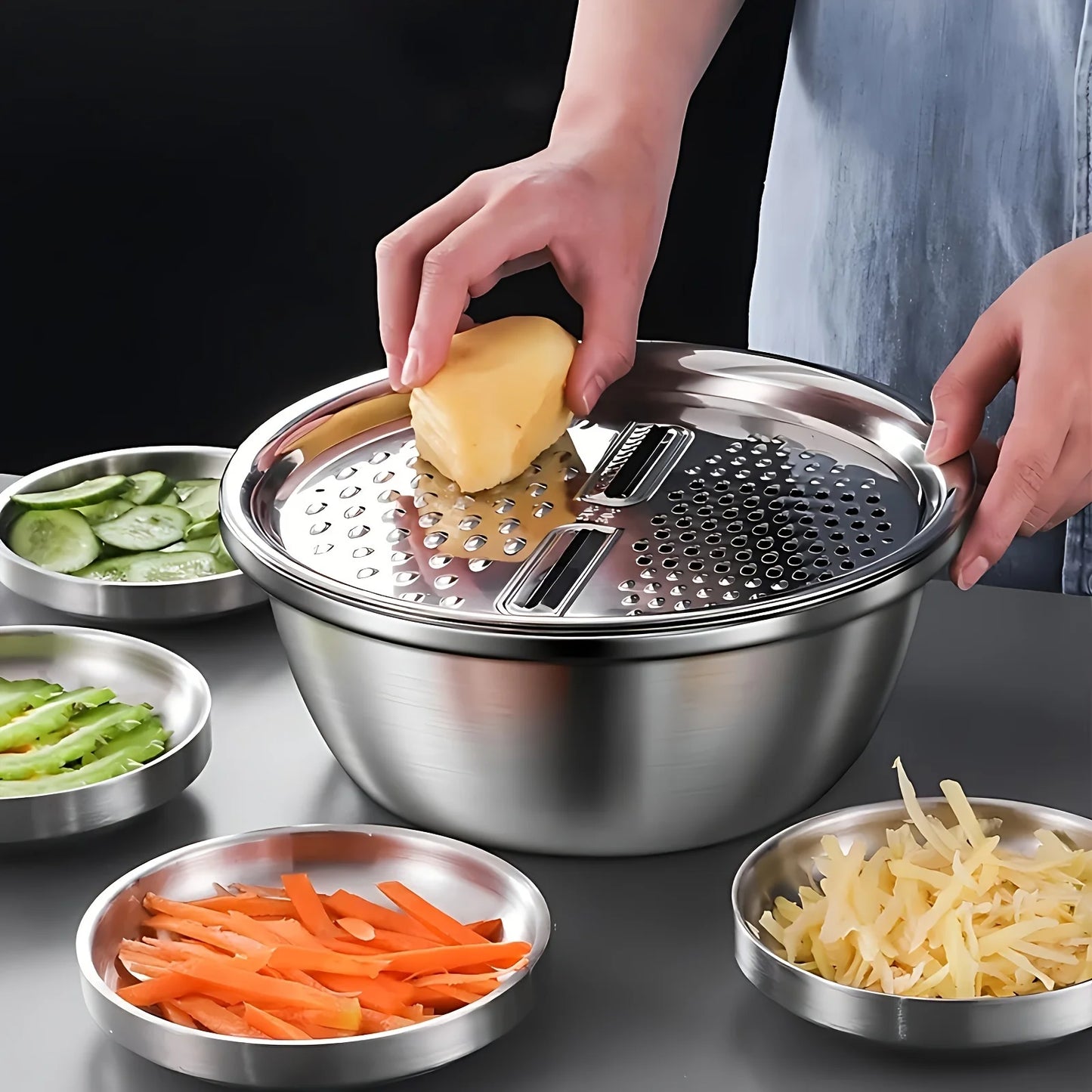 Cuisinet - Das 2 in 1 Set Schüssel und Sieb für innovative Köcher