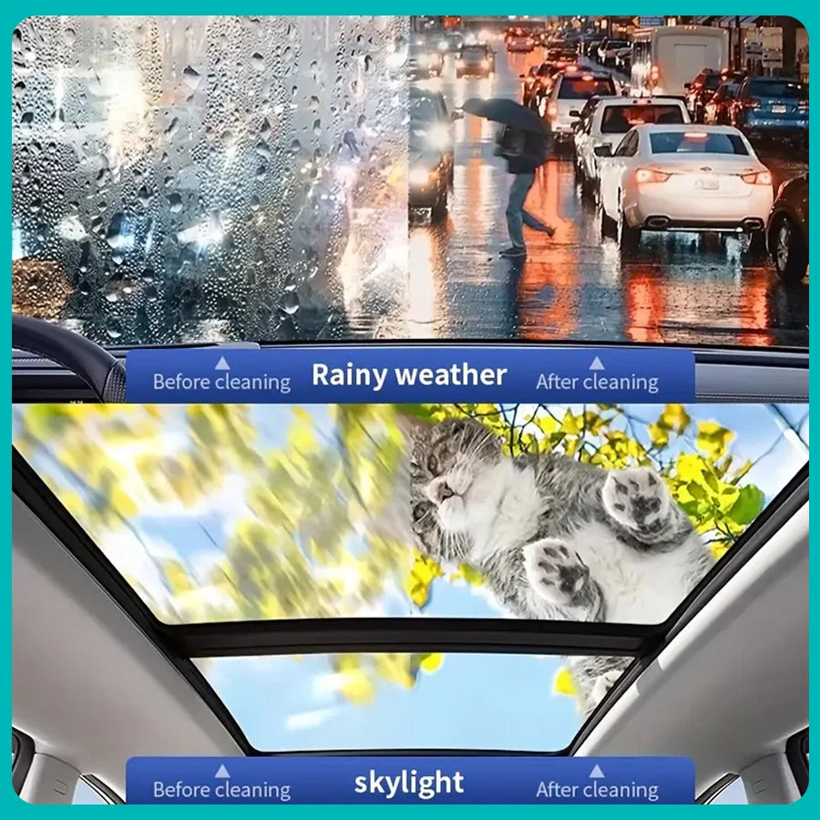Ryekew Car glass oil film remover paste car glass film remover clear view hydrophobic windshield car window waterproofing agent