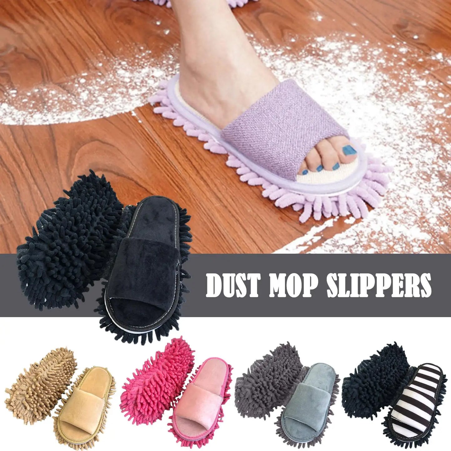 Lazy Mop Slippers Floor Dust Cleaning Slippers Shoes Slippers The Wipe Open-toed Floor Lazy Mopping Shoes Clean Slippers
